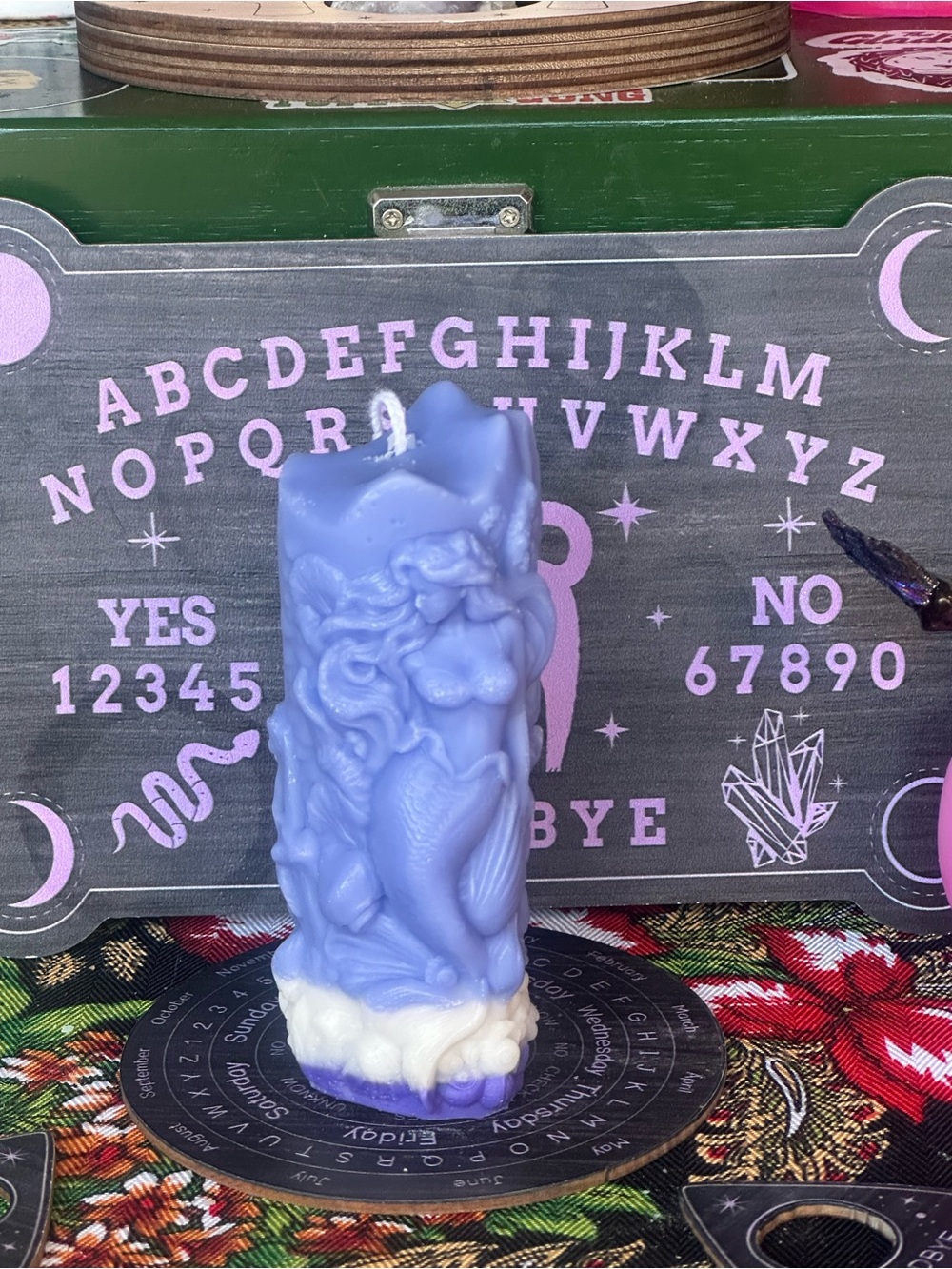 Moonlit Tide Mermaid Pillar Candle - Picture 3 of 9